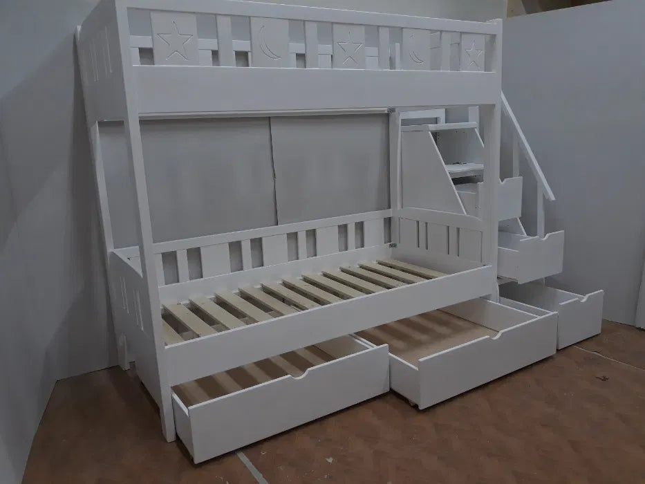 Pat etajat copii lemn masiv 2601