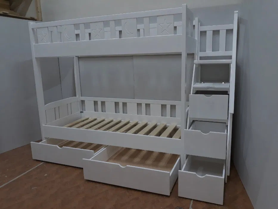 Pat etajat copii lemn masiv 2601